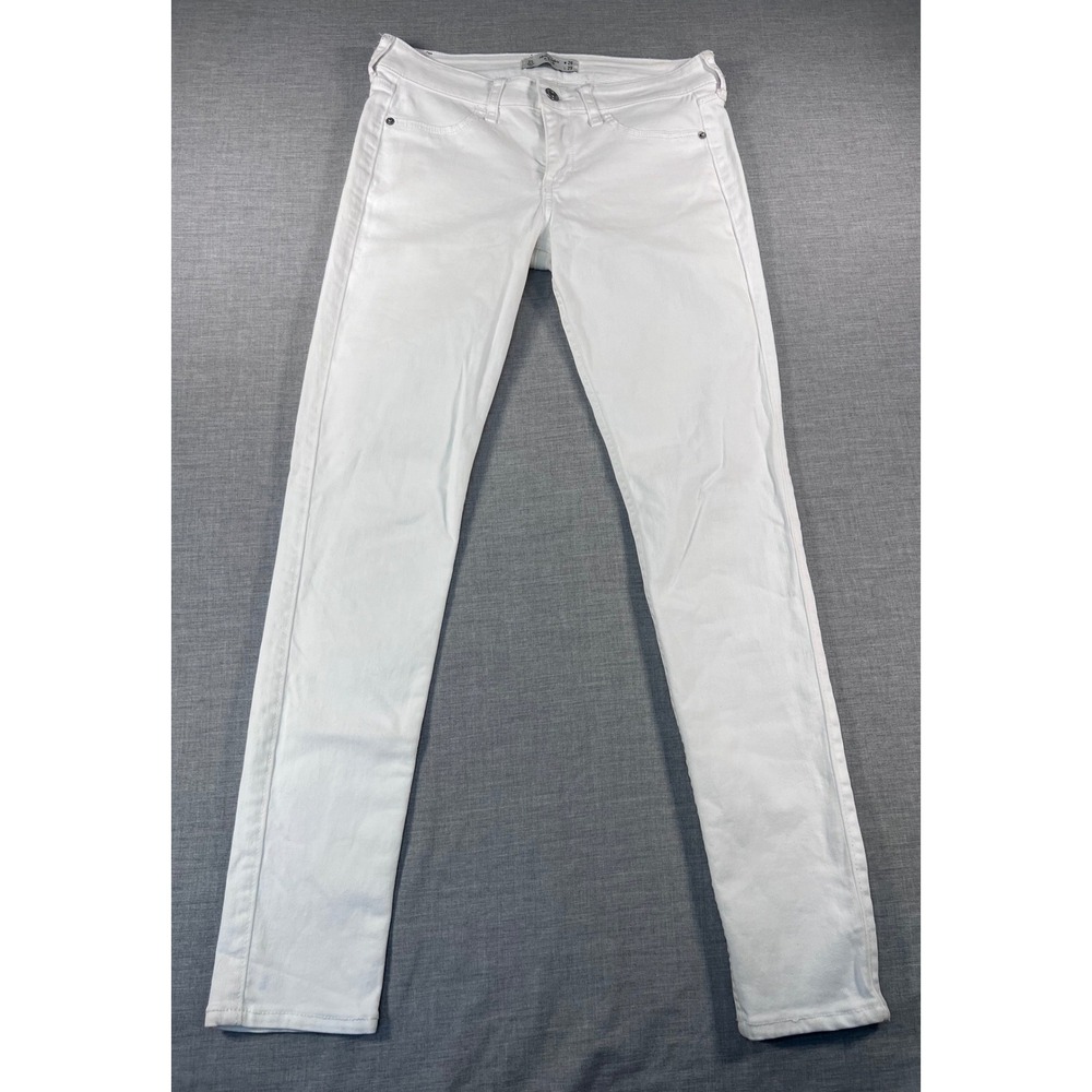 Abercrombie & Fitch Women White Skinny Jeans Low Rise Stretch Denim W26 L29 2S